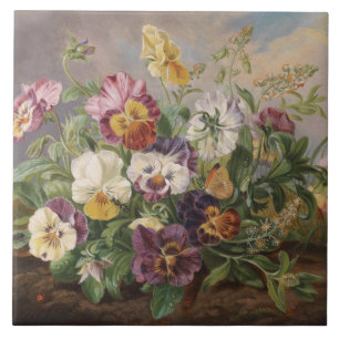 Azulejo De Cerâmica Anton Mollis Vintage Pansy