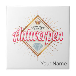 Azulejo De Cerâmica Antwerp Flanders Bélgica Retro Vintage Souvenir