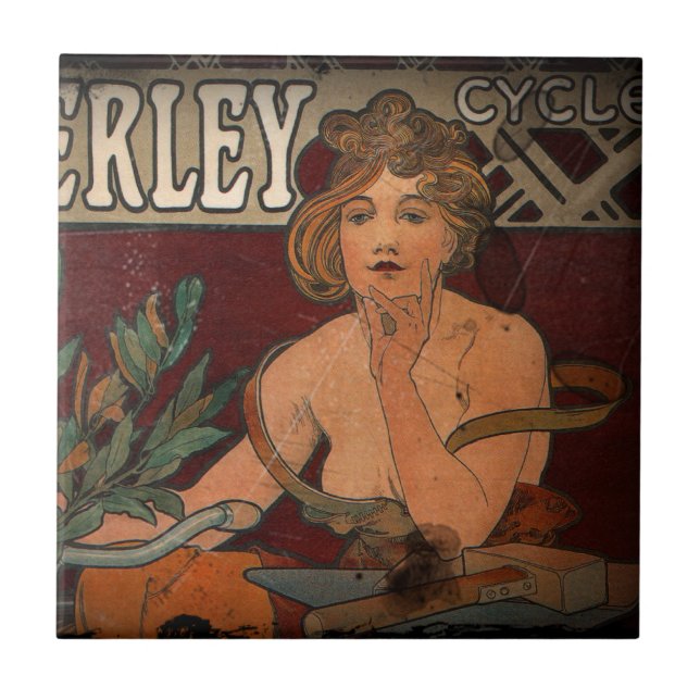 Azulejo De Cerâmica Anúncio de ciclismo (Frente)