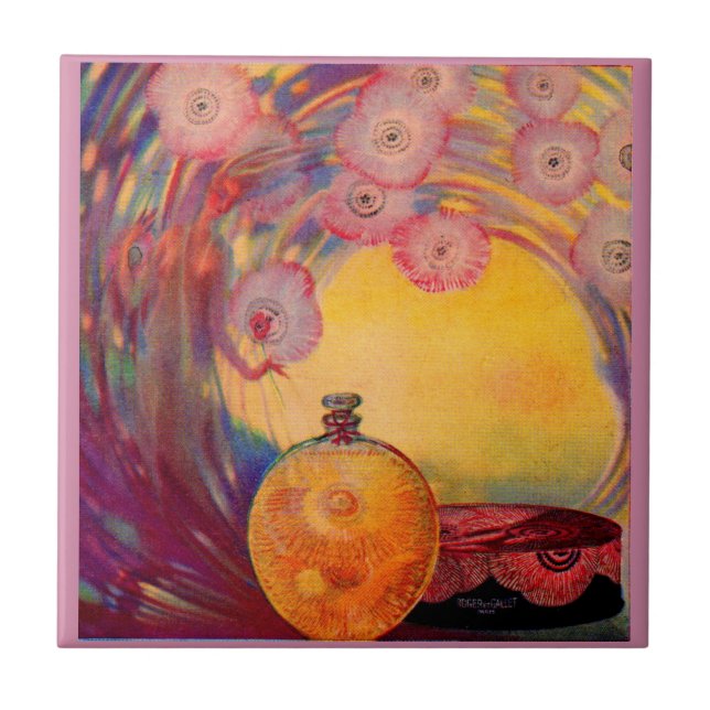 Azulejo De Cerâmica Anúncio de perfume Roger & Gallet 1927 (Frente)