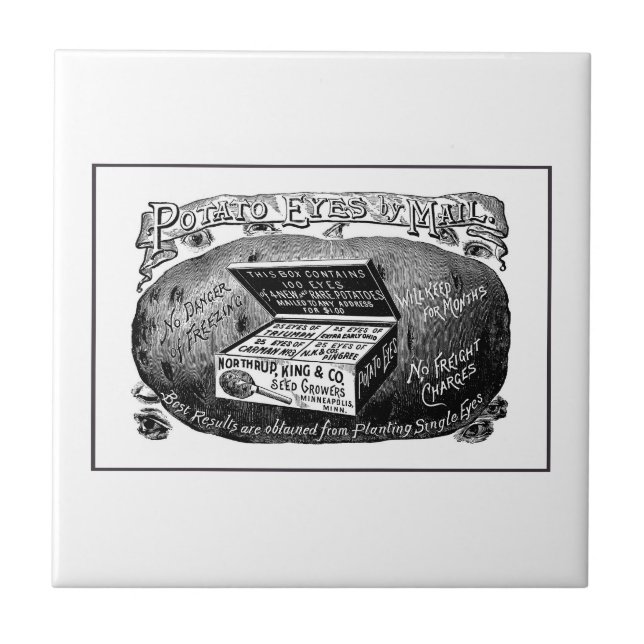 Azulejo De Cerâmica Anúncio estranho de batata de vindima (Frente)