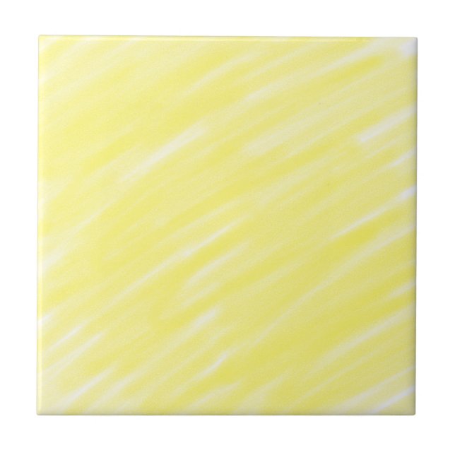 Azulejo De Cerâmica anúncio pastel amarelo personalizado de cor sólida (Frente)
