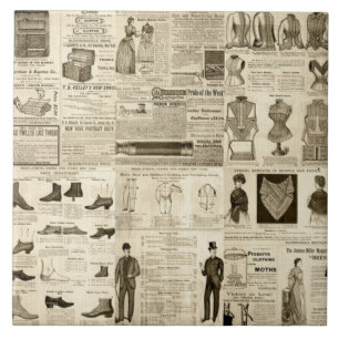 Azulejo De Cerâmica Anúncios em jornal da Vintage com ligações russas