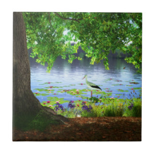 Azulejo De Cerâmica Ao lado do Azulejo/Trivet decorativo de água estát