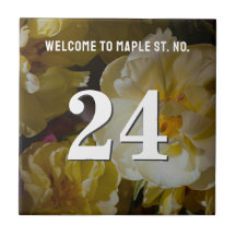 Apartamento Número Floral Elegante Personalizado