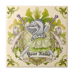 Azulejo De Cerâmica Apelido de repouso da família Knight verde