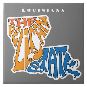 Azulejo De Cerâmica Apelido Louisiana Word Art