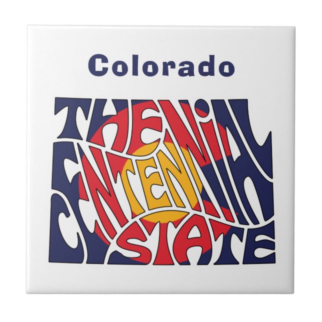 Azulejo De Cerâmica Apelido Word Art do Colorado (Frente)