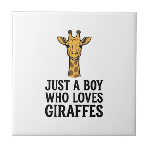 Azulejo De Cerâmica Apenas um Menino que Ama Girafas Camiseta Girafa F