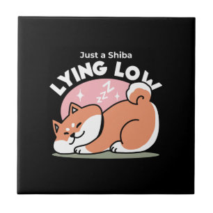 Azulejo De Cerâmica Apenas um Shiba Mente Baixo: Design de Shiba Inu C