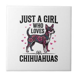 Azulejo De Cerâmica Apenas Uma Garota Que Ama Chihuahuas Desenho Vinta
