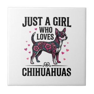 Azulejo De Cerâmica Apenas Uma Garota Que Ama Chihuahuas Desenho Vinta