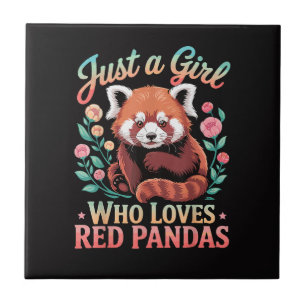 Azulejo De Cerâmica Apenas Uma Garota Que Ama Pandas Vermelhos