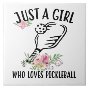 Azulejo De Cerâmica Apenas uma garota que ama Pickleball
