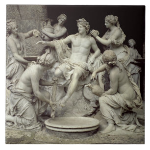 Azulejo De Cerâmica Apollo tendeu pelas ninfas, pretendidas para o