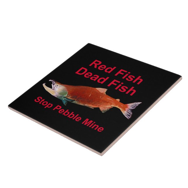 Azulejo De Cerâmica Após o Salmão - Parar o Pebble Mine (Lateral)