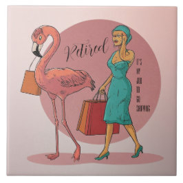 Azulejo De Cerâmica Aposentado É meu trabalho ir Comprar Flamingo Rosa