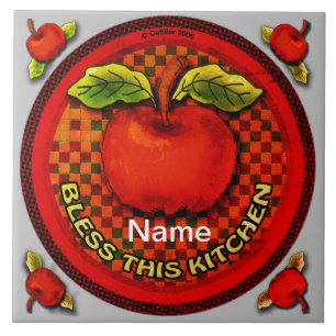Azulejo De Cerâmica Apple Bless This Kitchen