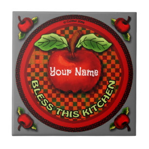 Azulejo De Cerâmica Apple Bless This Kitchen