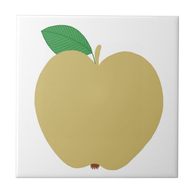 Azulejo De Cerâmica Apple ouro (Frente)