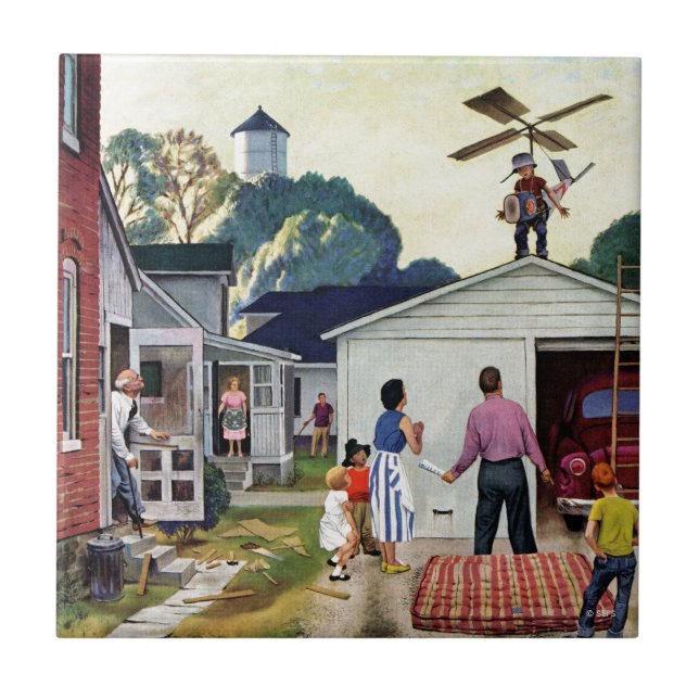 Azulejo De Cerâmica Aprendizagem voar (Frente)