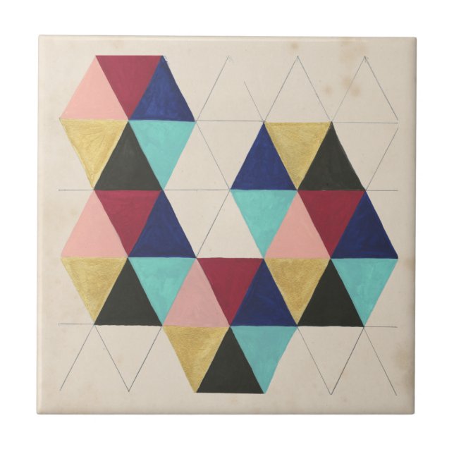 Azulejo De Cerâmica Apresentação de padrões geométricos III (Frente)