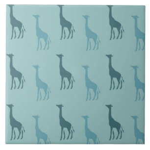 Azulejo De Cerâmica Aqua Teal Giraffe Animal