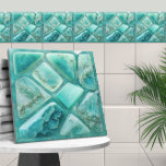 Azulejo De Cerâmica Aquamarina - colagem de células<br><div class="desc">Aquamarina - colagem de células</div>