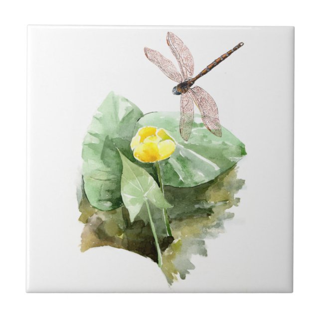 Azulejo De Cerâmica aquarela aquosa (Frente)