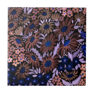Azulejo De Cerâmica Aquarela camomille flores dos prados florais d