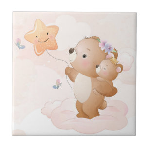 Azulejo De Cerâmica Aquarela Cute Rainbow Mouse Arte Animal Cerâmica T