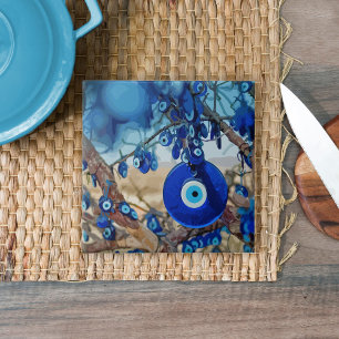 Azulejo De Cerâmica Aquarela de árvore decorada com nazares