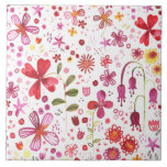 Azulejo De Cerâmica Aquarela de Flor Selvagem<br><div class="desc">Flor silvestre,  de cor branca e feliz,  e folha a pintura de um jardim supercultivado. Perfeito para jardineiros,  amantes da natureza e floristas.</div>