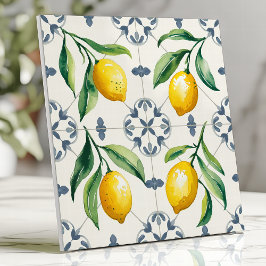 Azulejo De Cerâmica Aquarela de Limão Siciliano Mediterrâneo