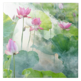 Azulejo De Cerâmica Aquarela do Jardim Flor