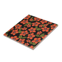 Aquarela floral vermelha