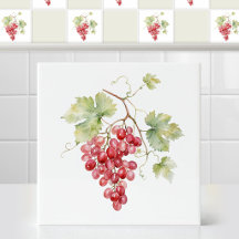 Aquarela Folhas de Videira de Champanhe Ruby Verme