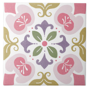 Azulejo De Cerâmica Aquarela Jardim Folclórico