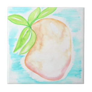 Azulejo De Cerâmica Aquarela Manga Pintada à Mão Cozinha Tropical   