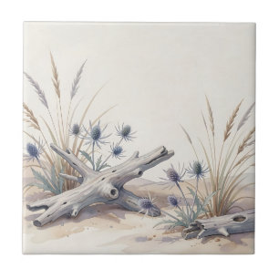 Azulejo De Cerâmica Aquarela Praia de Holly Marítimo Madeira Flutuante