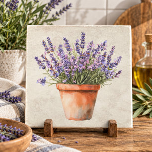 Azulejo De Cerâmica Aquarela Rústica de Lavanda