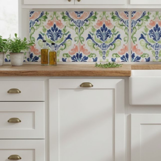 Azulejo De Cerâmica Aquarela Vibrante (Criador carregado)