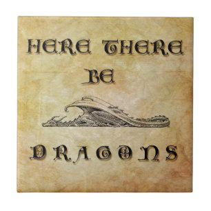 Azulejo De Cerâmica Aqui Há Dragões