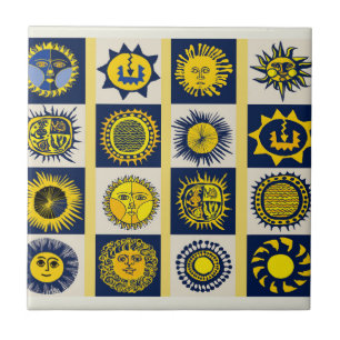 Azulejo De Cerâmica Aqui Vem o Sol - Celebração Del Sol