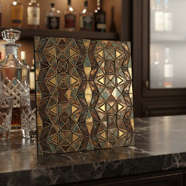 Azulejo De Cerâmica Arabesque Starburst: Bronze Oxidado #14 ID1227