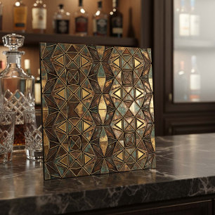 Azulejo De Cerâmica Arabesque Starburst: Bronze Oxidado #14 ID1227