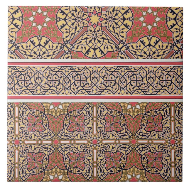 Azulejo De Cerâmica Arabesques do teto da mesquita de EL-Bordeyny, (Frente)