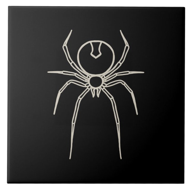 Azulejo De Cerâmica Aranha - Bat Black e Bone White (Frente)