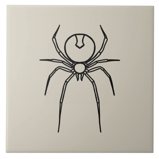 Azulejo De Cerâmica Aranha - Branco Osso e Preto Bato (Frente)
