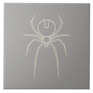 Azulejo De Cerâmica Aranha - Cinza fantasma e branco ósseo